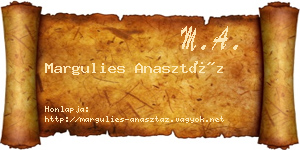 Margulies Anasztáz névjegykártya